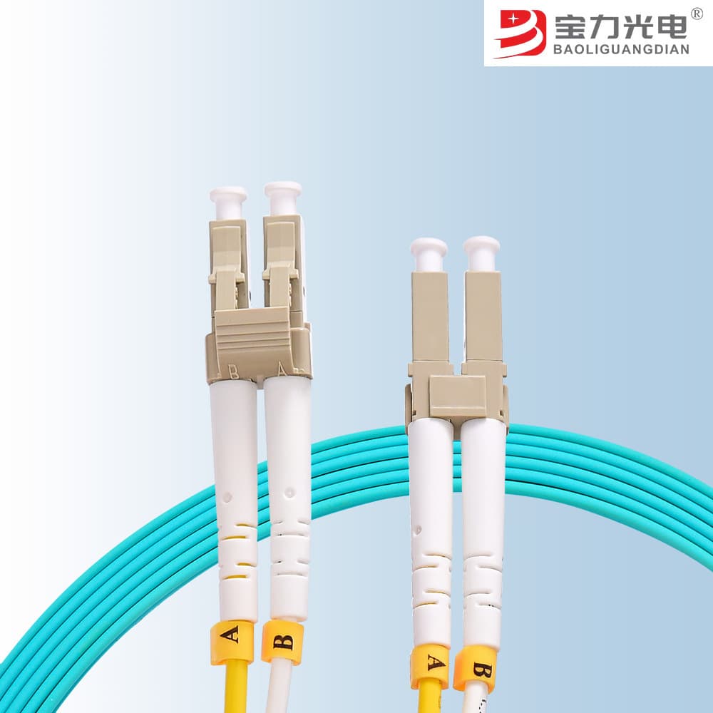Baoli Optoelectronics Low Smoke Halogen-Free Telecom Grade Multimode 10 Gigabit LC-LC Small Square to Small Square 2.0 Pigtail Fiber Optic Patch Cord
