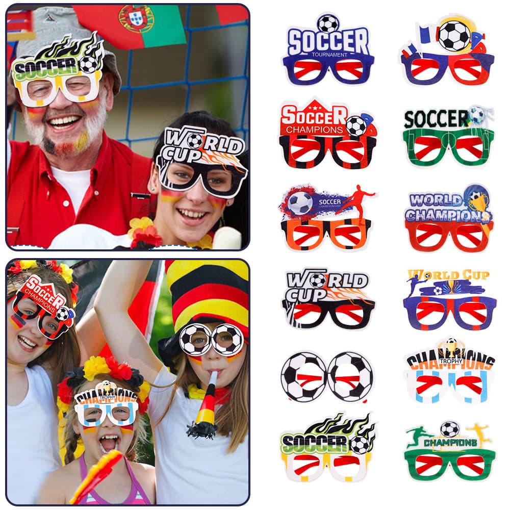2026 New Soccer Glasses, Football League Bar Club Party Decoration Props, World Cup Fan Merchandise