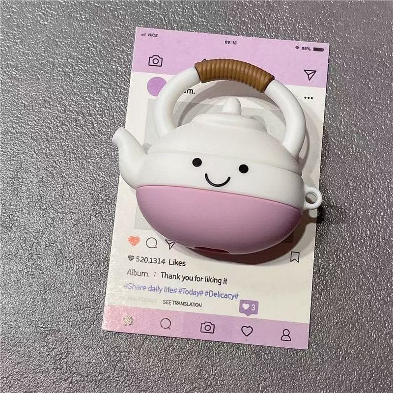 AirPods 4th Generation Smile Teapot Wireless Bluetooth Earphone Case Compatible with Apple Pro 3 Cartoon Silicone Cute