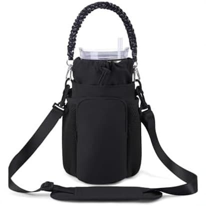 Aluminum Foil Insulated Cup Holder Handheld Water Bottle Holder Crossbody Shoulder Bag Portable Water Bottle Bag Outdoor Sports Waterproof Ice Bag