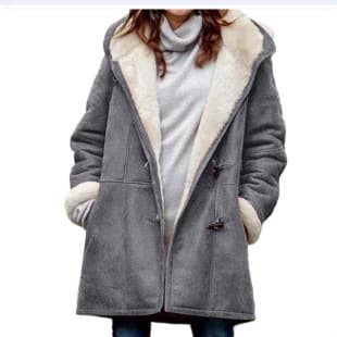 2025 Autumn Winter Loose Mid-Length Hooded Coat