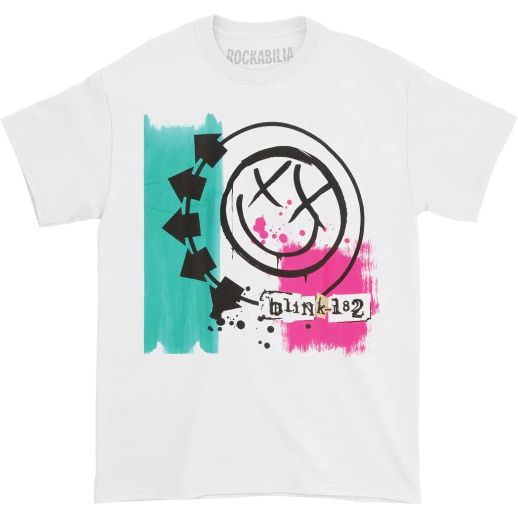 Blink 182 Punk Band Smiley Face Retro Loose Oversize Hip Hop Rock T-Shirt