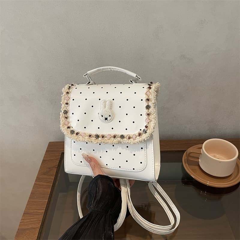Niche design sweet polka dot Korean version cute backpack female student school bag versatile backpack