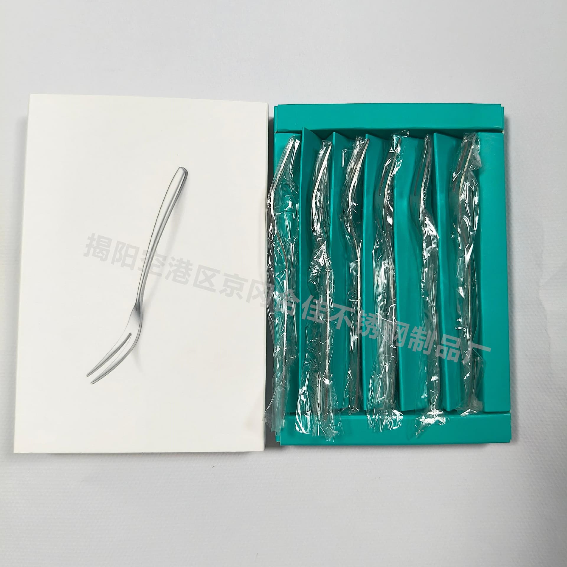 304 Stainless Steel Fruit Fork, 2-Prong Small Fork for Western Cuisine, Cake, Dessert, Pastry, Fruit Picks with Box, Tableware Set