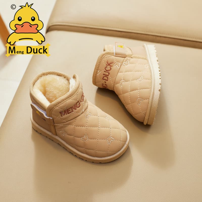 Dingmeng Little Yellow Duck Children's Snow Boots, Girls' Fleece-Lined Warm Boys' Cotton Boots, 2025 Winter New Style Children's Shoes