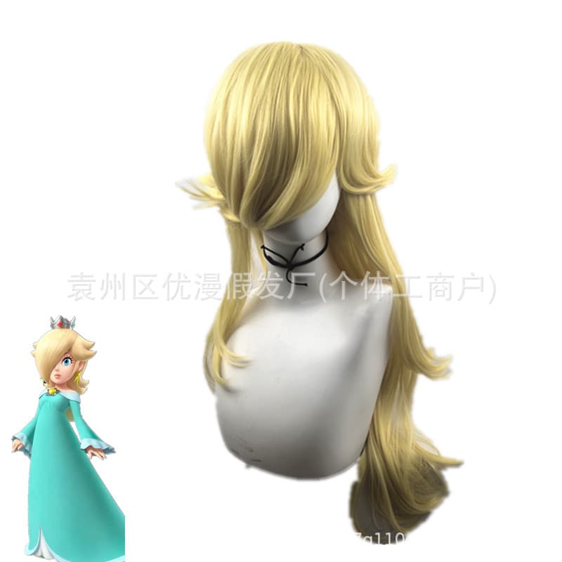 Super Mario, Princess Peach wig, Lotusa wig, cosplay dress, European and American wig