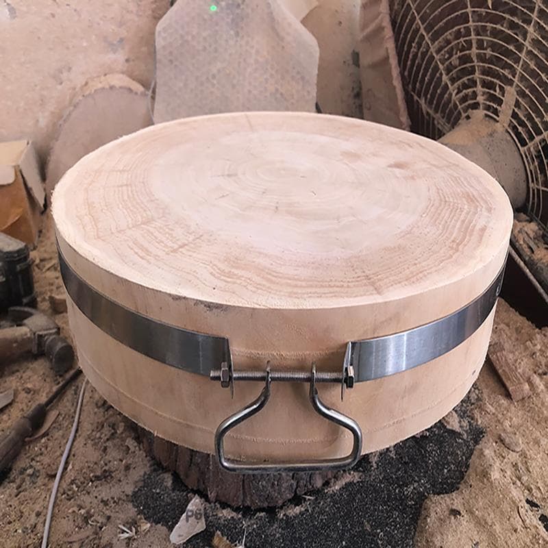 Solid Round Willow Wood Chopping Block, Thickened Meat Board for Home and Restaurant Use, for Chopping Meat and Bones