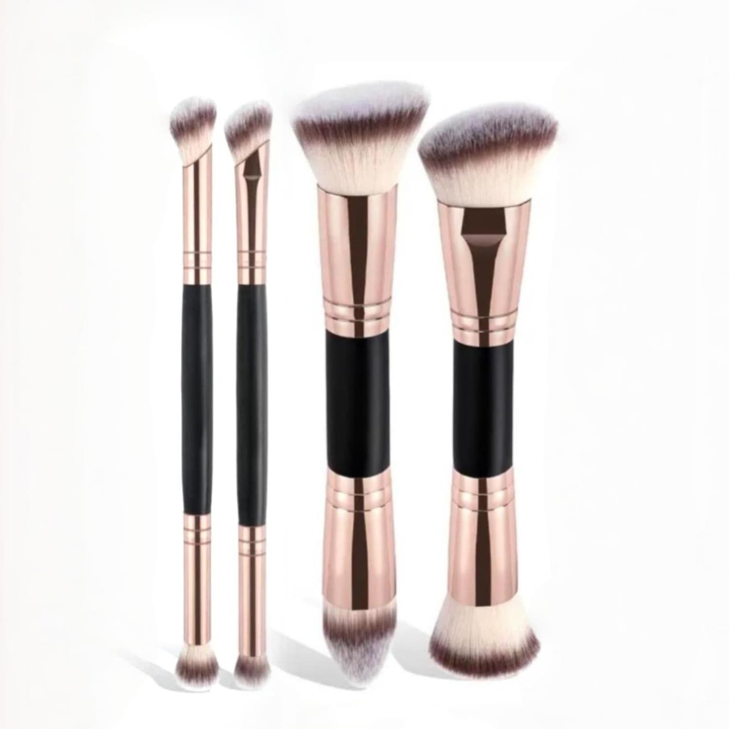Cross-border New Product Four Dual-Ended Foundation Blush Brush Soft Bristle Makeup Contour Brush Powder Brush Makeup Brush Set