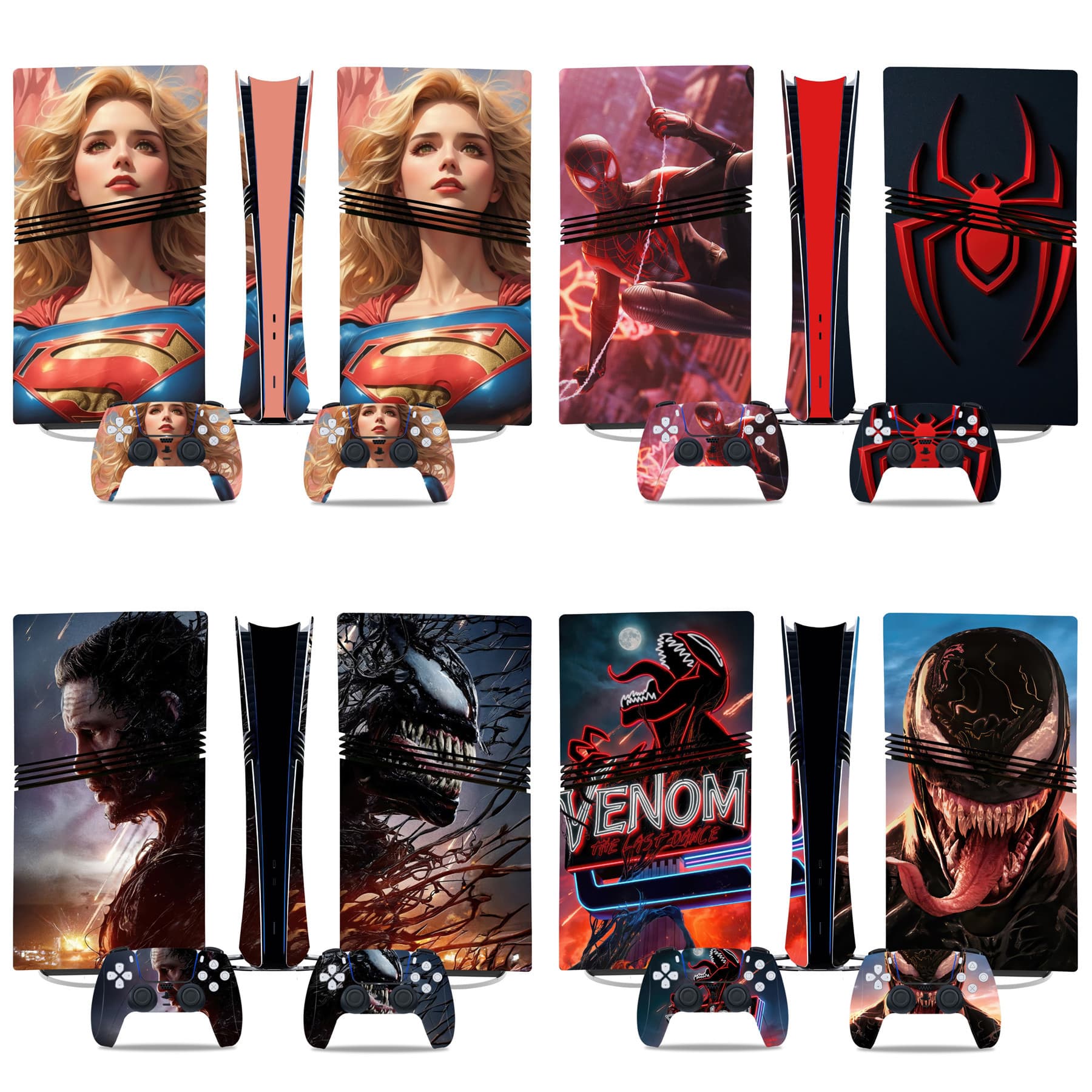 PS5 Pro Stickers Full Body Stickers Controller Skin Decal Console Skin Stickers Marvel Spider-Man