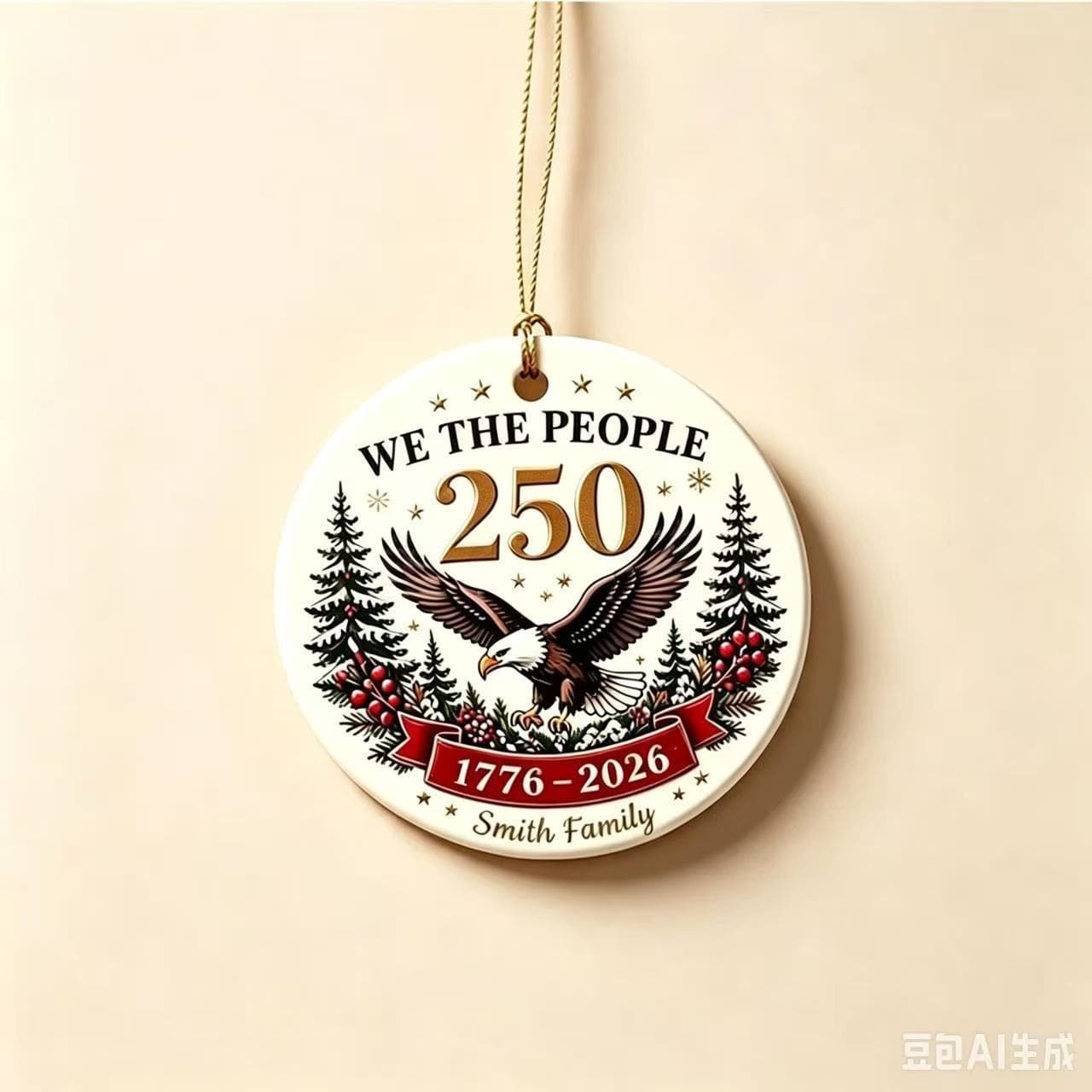 Cross-border New Product 250th American Commemorative Christmas Ornament