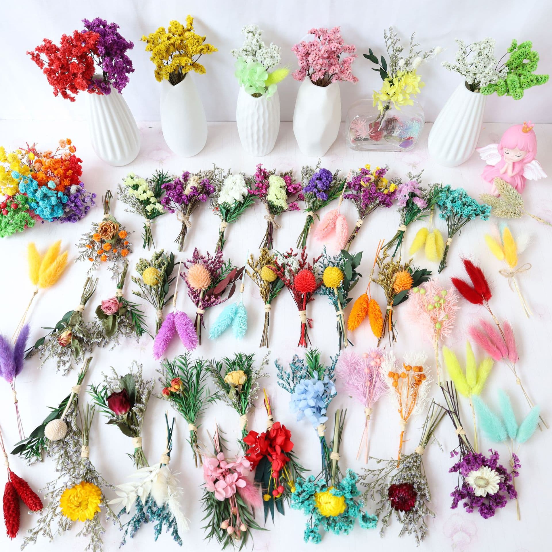Cross-border dried flower mini bouquet DIY mix and match fingertip bouquet wedding favor gift box greeting card decoration