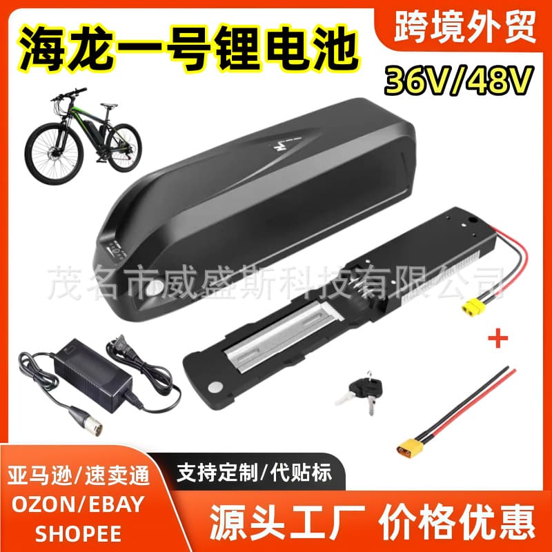 Hailong No. 1 and No. 2 36V 48V 52V Lithium Battery with BMS for Mountain Bike Modification Cross-Border Foreign Trade