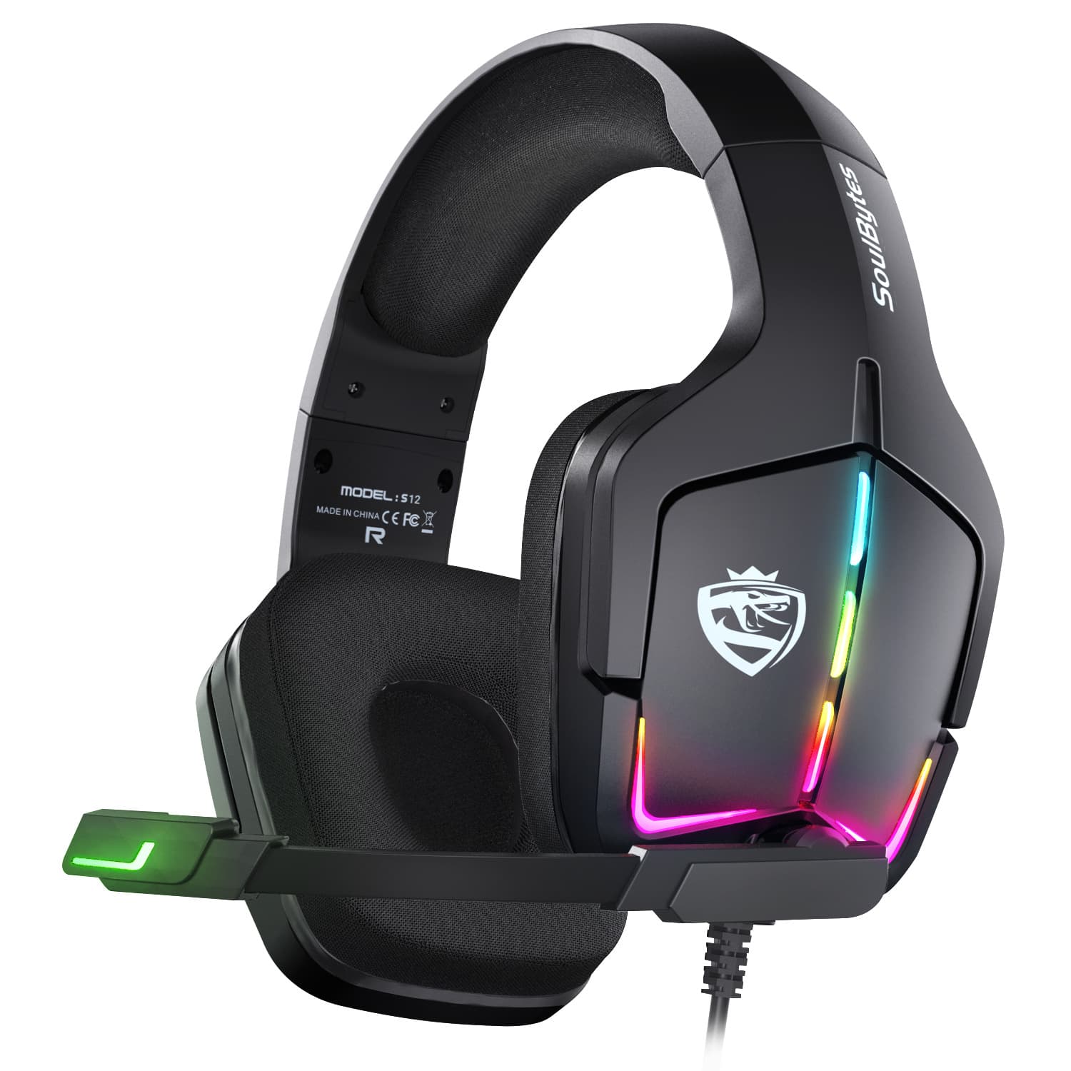 Cross-border Yin Zhuo S12 gaming headset computer learning wired RGB luminous headset PS4PS5 headset wholesale