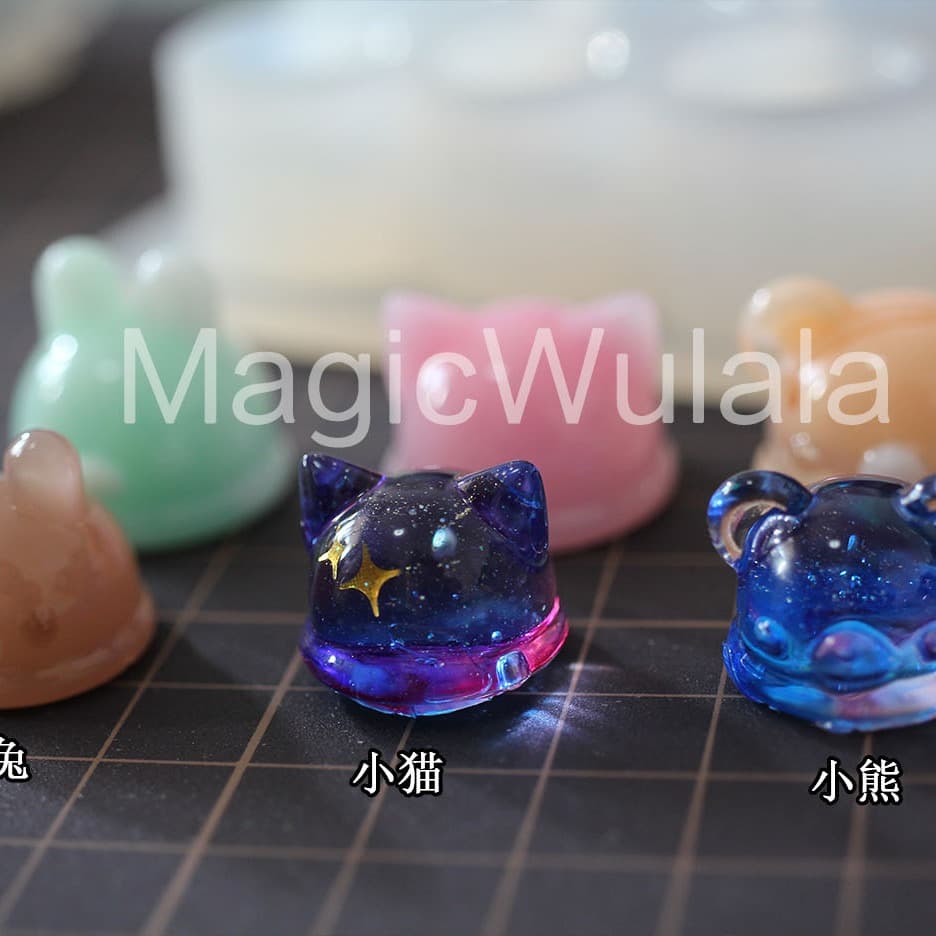 Magicwulala transparent silicone mold lollipop cake food play ice cream ball multi-purpose miniature cat and rabbit