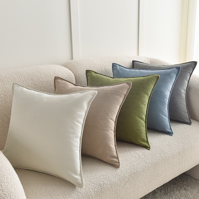 Ins Snow Neil Pillow / Herringbone Jacquard Throw Pillow, Trendy Extra Thick Pillow Cover, Cream Sofa Bed Headrest