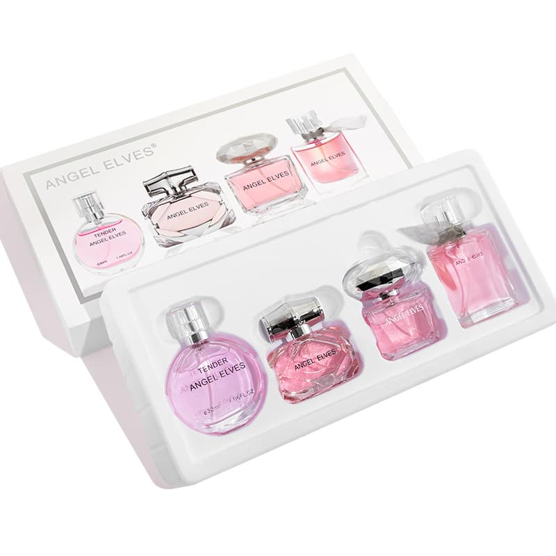 ANGEL ELVES Perfume Floral Women's Gift Set: Encounter Pink, Gold Diamond, Bamboo Charm, Beautiful Life Cross-Border Set