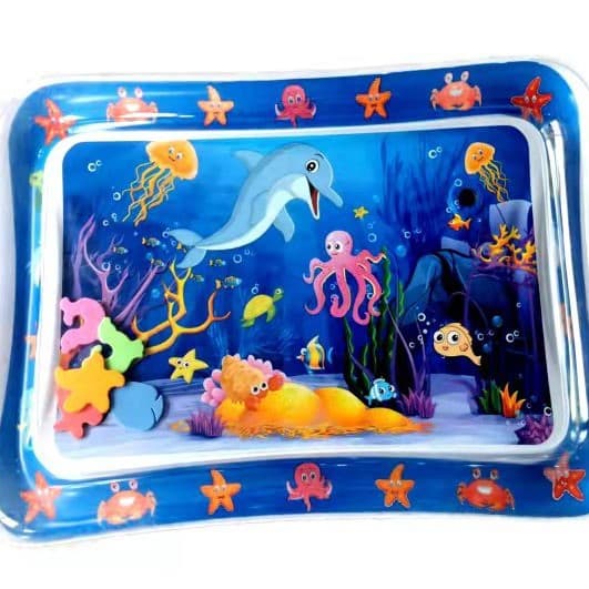 2025 New Cross-Border Splash Mat Bathroom Floor Mat Cartoon Inflatable Cushion Parent-Child Interactive Baby Play Mat Wholesale