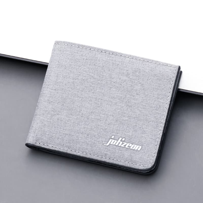Men's Short Canvas Wallet Ultra-Thin Multi-Card Slot Driver License Pocket Online Store Thin Fashion Cross-Border Style Daily Use