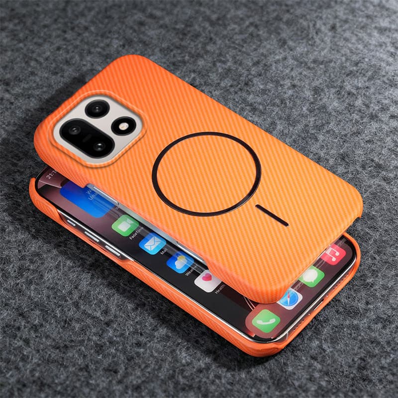 Compatible with OnePlus ACE 6T Kevlar Texture Magnetic Bracket Phone Case 1+ Turbo 6 Carbon Fiber Texture 1+15 Protective Cover