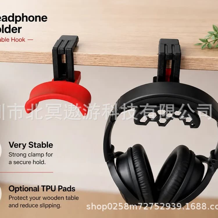 Headphone Stand 3D Printed Headphone Stand Desk Hook