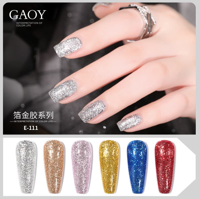 Goya Nail Art Platinum Gel Ultra Shiny Diamond Gel Foil Gold Ultra Shiny Brilliant Phototherapy Gel Removable Long-Lasting Nail Polish Gel