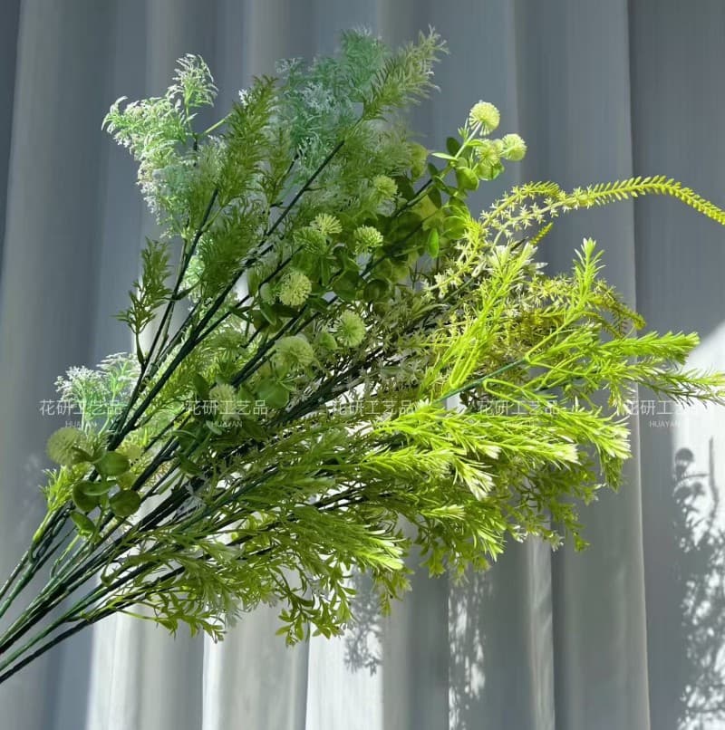 Simulated green plant landscaping wall, simulated grass plant wall, cross-border wholesale, large leaf wall decoration, green plants can be shipped on behalf of