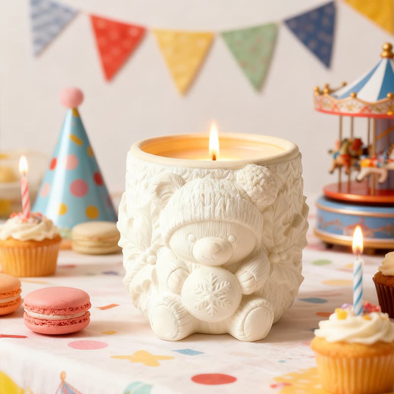 Lexin Sweater Cute Bear Plaster Container Multi-functional Aromatherapy Candle Storage Cup Desktop Decorative Ornament