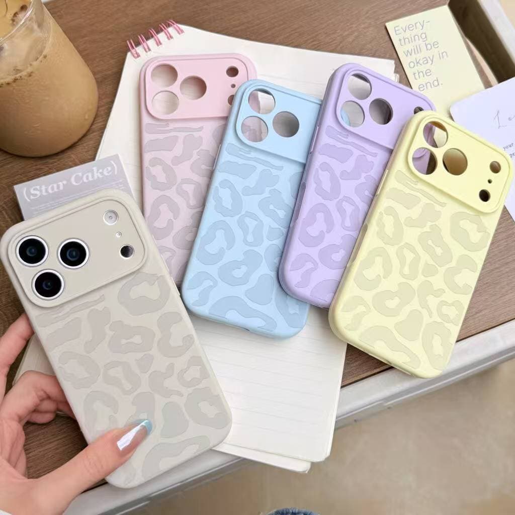 New silicone leopard print suitable for iPhone17PM mobile phone case Apple 16promax fine hole 15PM protective cover 14
