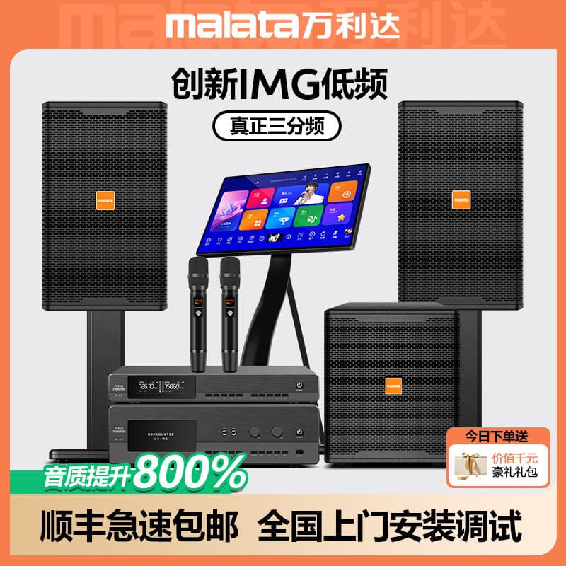 Free Shipping Malata 10 Home Audio Set Full Kit with Amplifier, Karaoke Machine, Combo Speakers for Singing