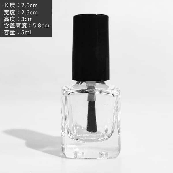 Clear Round Nail Polish Bottle Square Nail Polish Bottle Nail Gel Empty Bottle Transparent Glass Refill Bottle Wholesale