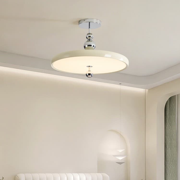 New French cream style bedroom Bauhaus flying saucer light luxury master bedroom study dining room ceiling semi-chandelier