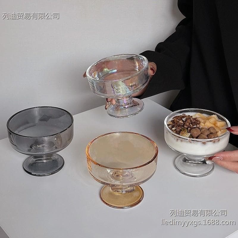 ins style dessert bowl high value glass goblet household ice cream ice cream pudding fruit bowl yogurt cup