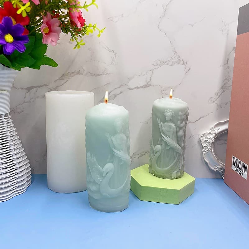 Cross-border Figure Relief Aromatherapy Candle Mold DIY New Candle Mold Ins Relief Goddess Pillar Silicone Candle Mold