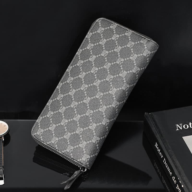 2023 New Men's Plaid Long Wallet Casual Wallet Stylish Long Clutch Card Holder Credit Card Holder