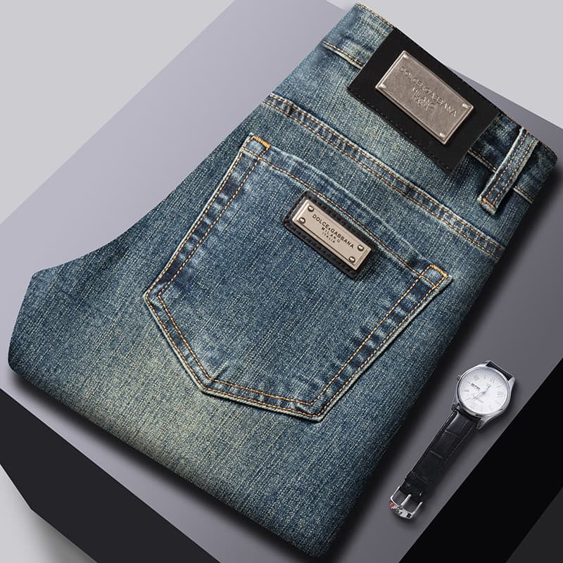 2025 Spring New Arrival Men's Jeans Slim Straight Leg Cross-border Export High Quality European Brand 1:1 Fashion Men's