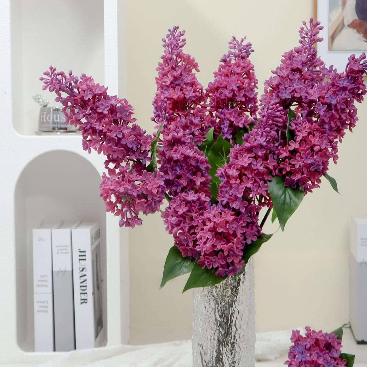 High-quality lilac rally flowers for weddings, realistic flowers, living room and bedroom decoration, soft rubber lilac flowers