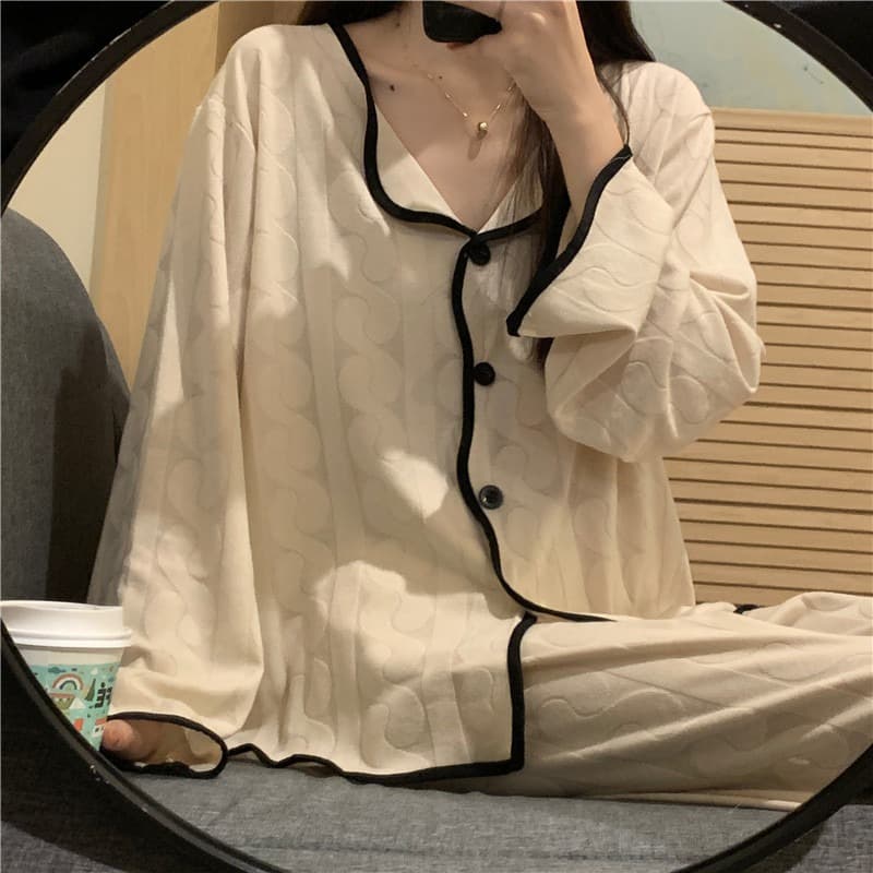 2026 New Style Women's Long-Sleeve Thin Pajamas, Ins-style Casual Comfortable Homewear from Reliable Factory