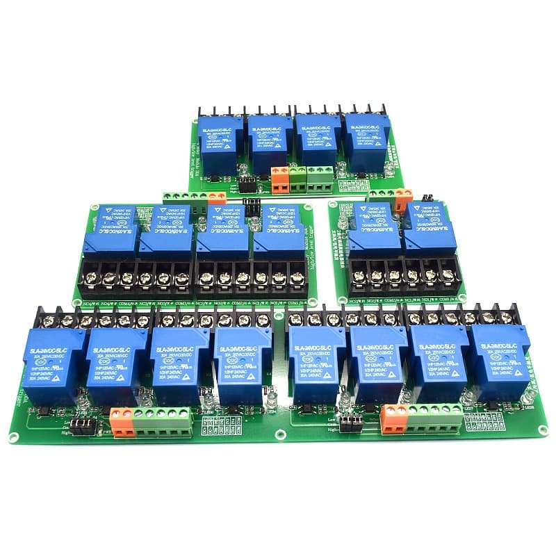 1/2/4-Channel 30A Relay Module with Optocoupler Isolation High Current Support High/Low Level 5V12V24V Rail