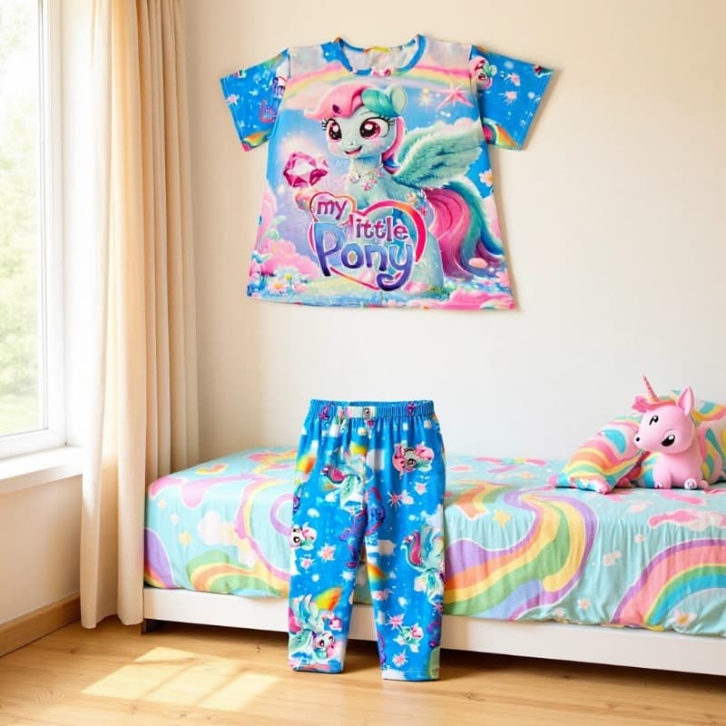 Children's summer My Little Pony cartoon pajamas set short-sleeved shorts thin home clothes boys and girls air-conditioned clothes