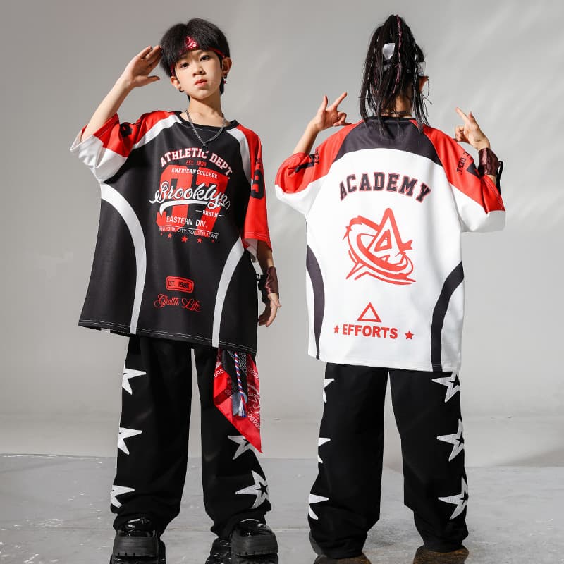 Hip Hop Kids Street Dance Costume Black and White 97 Performance Outfit Boys Set Hiphop Girls Hip Hop Clothing Cool Stage Wear