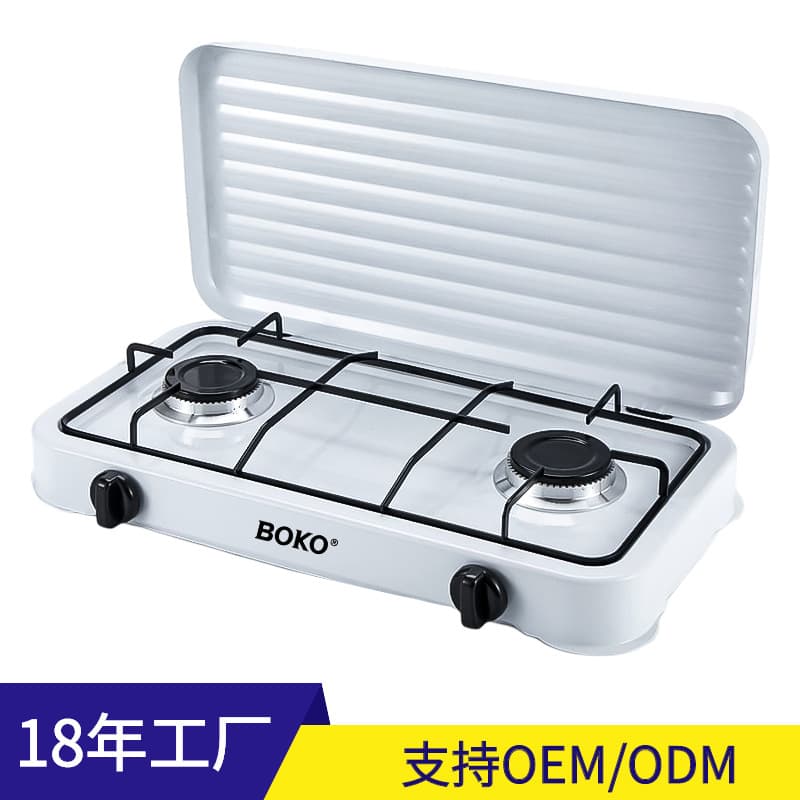 Export Dual-Head European Simple Stove with Windproof Cover, RV Travel Portable Multi-Function European Gas Stove