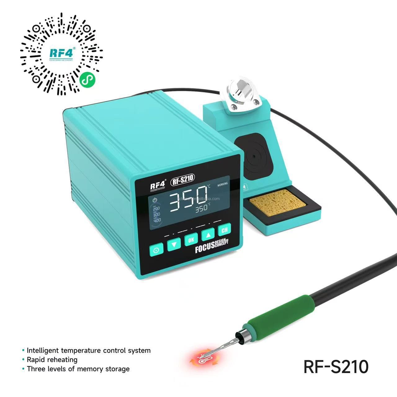 RF4 Smart Temperature-Controlled Soldering Station S210 Smart Sleep LED Display Three-Level Memory Storage Repair Soldering Station