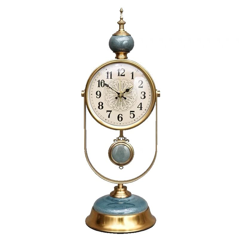 Table clock European table clock ornaments home living room desktop clock retro clock creative table pendulum clock