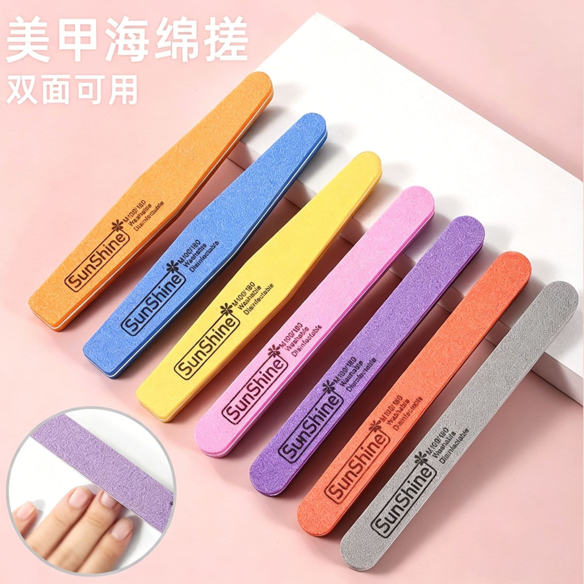 Ultra-Thin Wooden Nail File Polishing Strip, Double-Sided Shaping and Buffing Tool for Nail Salon