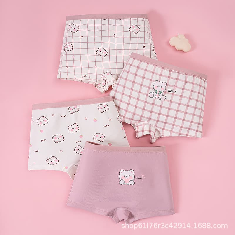 Cross-border Girls Cotton Briefs Flat Angle Pure Cotton Class A Shorts Baby Children 100% Four-Corner Pants Summer Wholesale