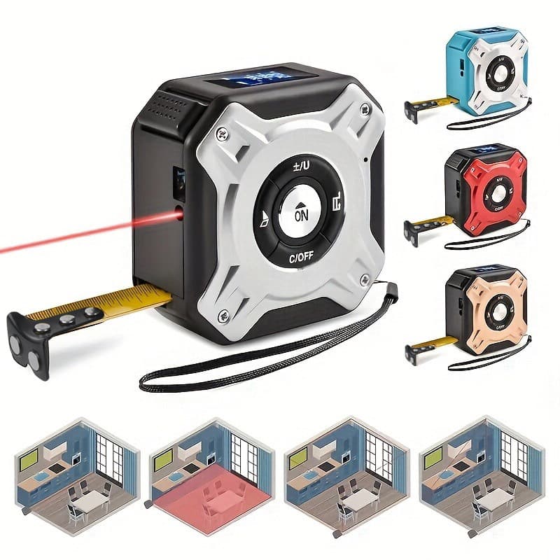 Laser measuring tape rangefinder 5m/40m/60m measuring area comparison measurement aluminum alloy housing (metric/imperial)