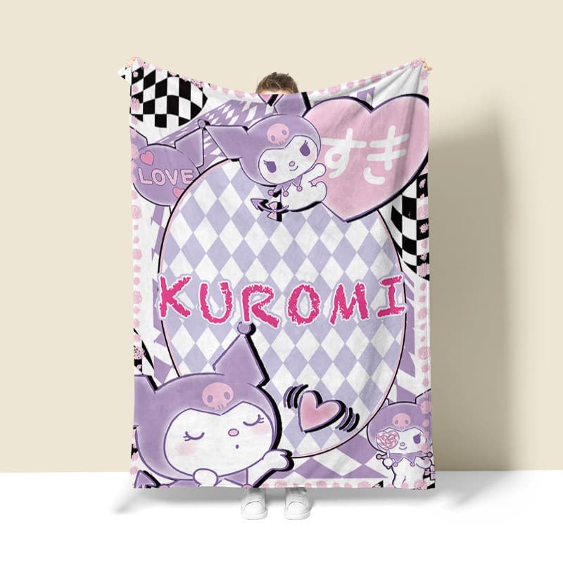 Cartoon Series Character Pattern Double-Layer Flannel Lap Blanket for All Seasons, Office Nap and Knee Protection