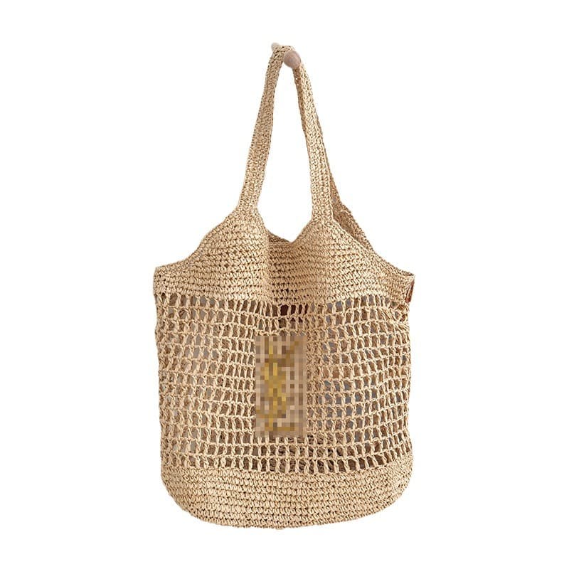 French Style Large Capacity Hollow Woven Straw Bag Casual Versatile Shoulder Bag Women's Handbag Beach Vacation Tote Bag