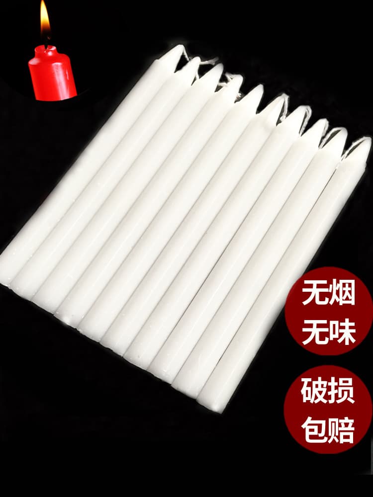 White Candles for Home Use, Emergency Lighting, Disaster Preparedness, Smoke-Free and Odorless, Candle Holders, Red Candles