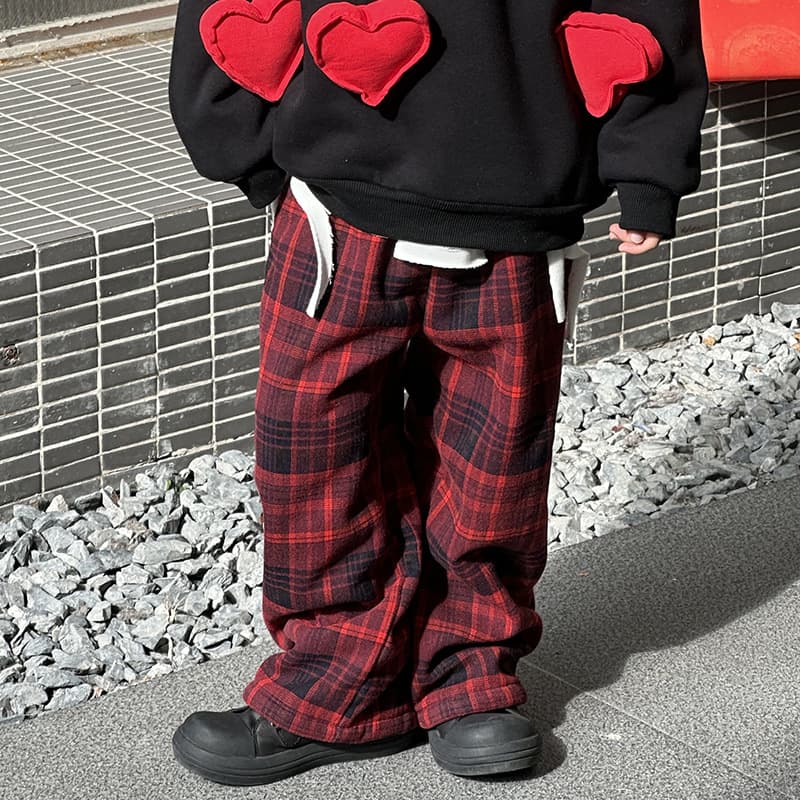 Kids' Fleece-Lined Thick Pants 2024 Winter New Style Boys' Korean Version Integrated Fleece Long Pants for Toddlers and Children Autumn/Winter Pants